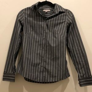 Banana Republic Gray Pinstriped Shirt